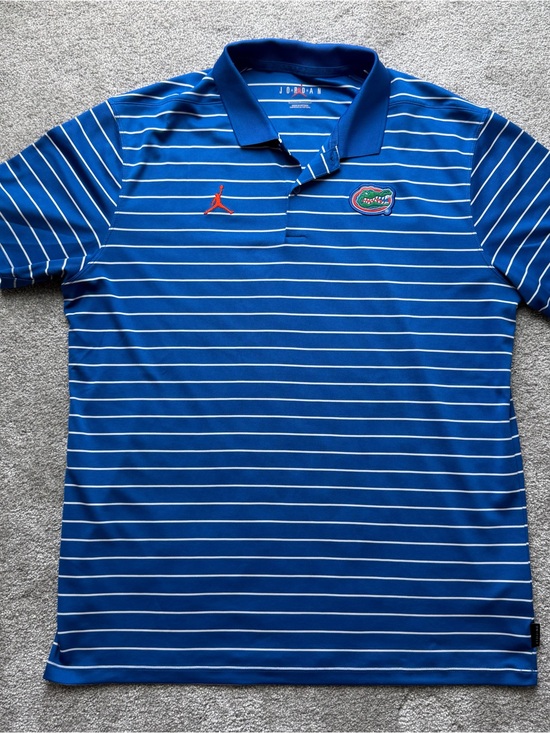 Jordan Other - Jordan Dri-FIT Florida Gators Polo Shirt Men's Large Blue Striped Golf NCAA
